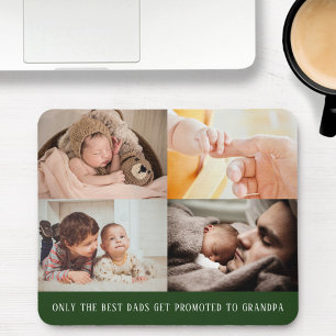 Modern Green 4 Photo Collage for Grandpa Mouse Pad
