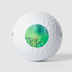 Modern Green Abstract Landscape Golf Balls