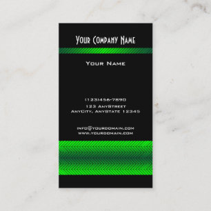 Modern Green and Black Racing Stripe Business Card