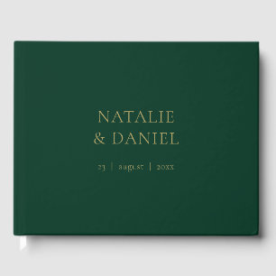 Modern Green and Gold Chic Wedding Guest Book