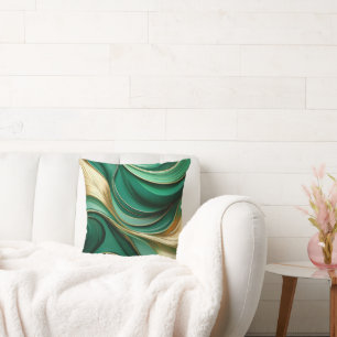 Modern Green and Gold-Christmas Home Decor Cushion
