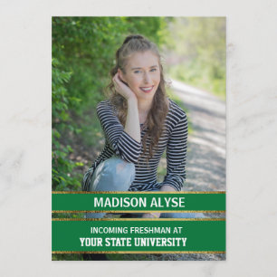 Modern Green and Gold Photo Trunk Party Invitation