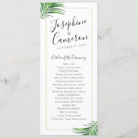 Modern Green and Gold Tropical Palm Leaf Border