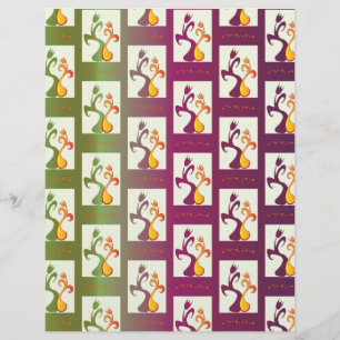 Modern Green and purple Tulip Couple pattern