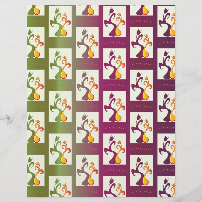 Modern Green and purple Tulip Couple pattern (Front)