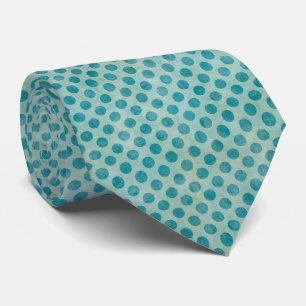 Modern Green and Teal Polka Dot Pattern Tie