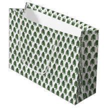 Modern Green and White Christmas Tree Gift Bag