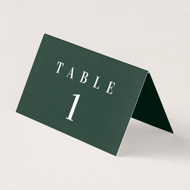 Modern Green And White Minimal Event Place Card (Front)