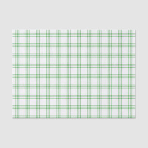 Modern Green and White Plaid Tissue Paper