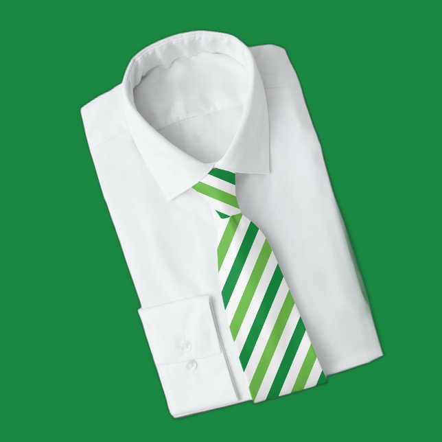 Modern green and white striped fresh tie (Creator Uploaded)