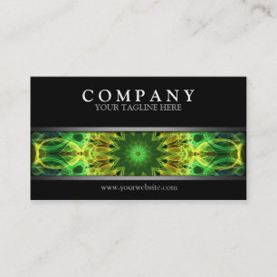 Modern Green and Yellow Mandala Business Card