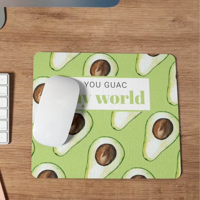 Modern Green Avocado Fun Quote Mouse Pad (Creator Uploaded)