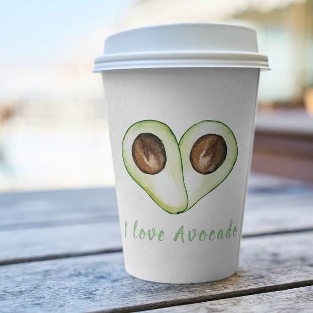 Modern Green Avocado Quote For Avocado Lover Gift Paper Cups (Creator Uploaded)