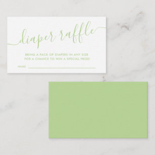 Modern Green Baby Diaper Raffle Enclosure Card