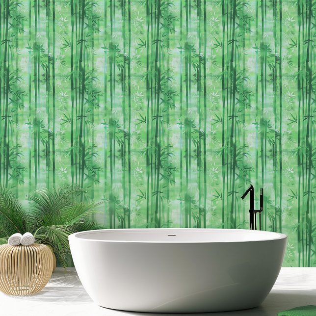 Modern Green Bamboo 2'x10' Roll Wallpaper (Creator Uploaded)