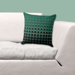 Modern Green & Black Ascending Dots Cushion