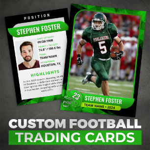Modern Green & Black Football Trading Card