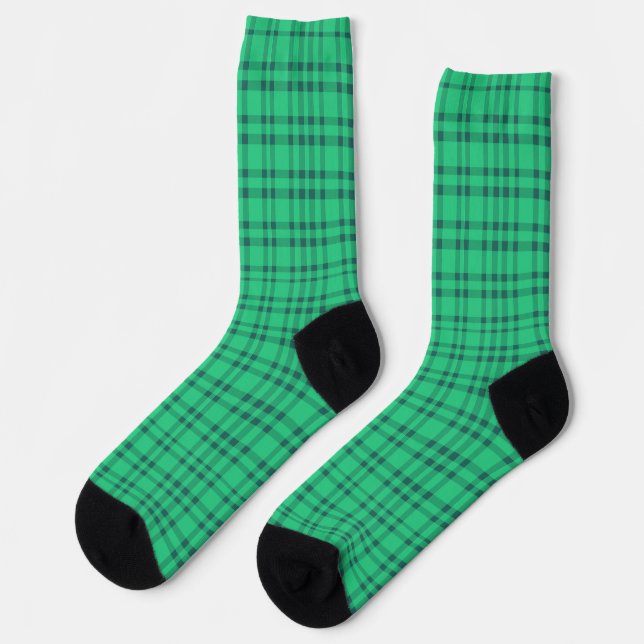 Modern Green & black Pattern Socks (Left)