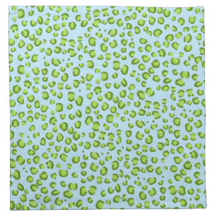 Modern Green Blue Leopard Pattern Animal Print Napkin
