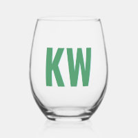 Modern Green Blue Shadow Monogram Personalised