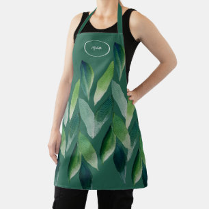 Modern Green Bohemian Nature Apron