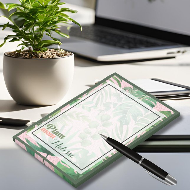 Modern Green Botanical Leaves Plant Mum Post-it Notes (Creator Uploaded)