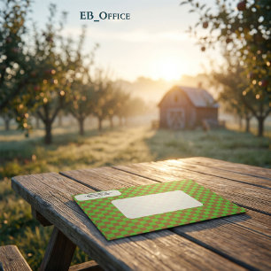 Modern Green & Brown Chequered  Return Address  Envelope