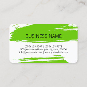 Modern Green Brush Stroke Paint Business Card
