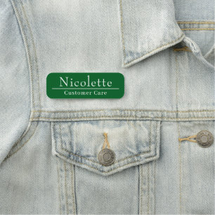 Modern Green Business Employee Custom Name Tag
