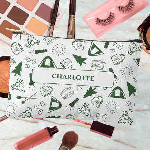 Modern Green Camp Bachelorette Weekend Accessory Pouch