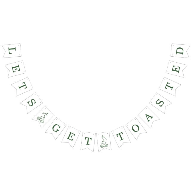 Modern Green Camp Bachelorette Weekend Bunting (All)