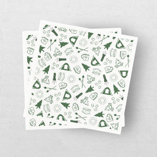 Modern Green Camp Bachelorette Weekend Napkin