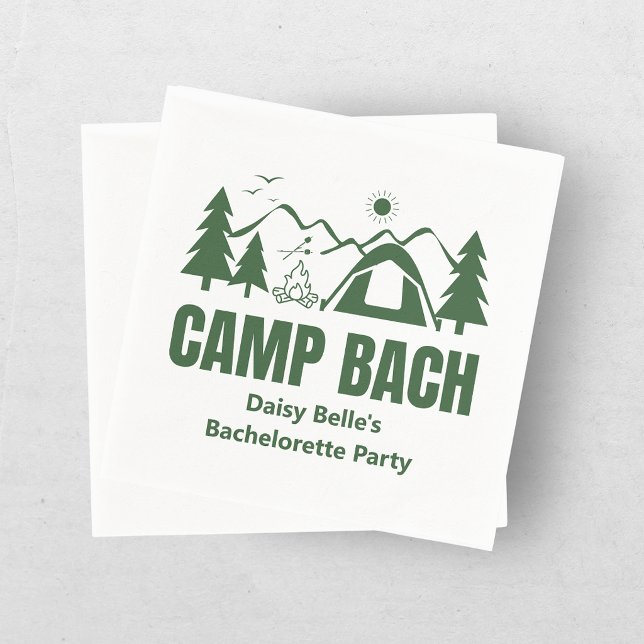 Modern Green Camp Bachelorette Weekend Napkin (Creator Uploaded)