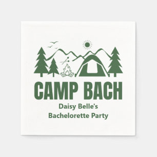 Modern Green Camp Bachelorette Weekend Napkin