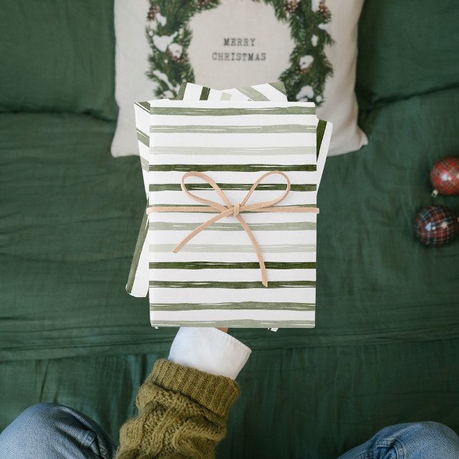 Modern Green Christmas Pattern Wrapping Paper Sheet (Creator Uploaded)