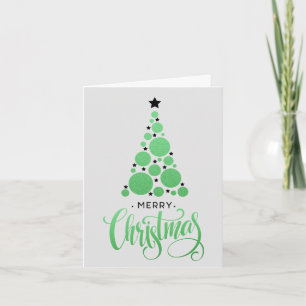 Modern Green Christmas Tree Holiday Card