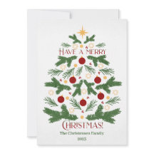 Modern Green Christmas Tree Holiday Card