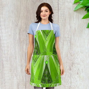 Modern Green Christmas Tree with Star  Apron