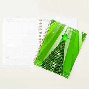Modern Green Christmas Tree with Star  Planner