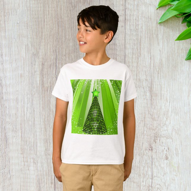 Modern Green Christmas Tree with Star  T-Shirt (Creator Uploaded)