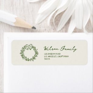 Modern Green Christmas Whimsical Return Return Address Label
