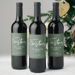 Modern Green Christmas Wine Label<br><div class="desc">Transform your holiday gifts with this Personalised Modern Green Christmas Wine Label. Perfect for a Christmas wine bottle, these elegant Christmas wine bottle labels add a festive touch to your Christmas wine bottle gift. Pair it with creative Christmas wrapping ideas for a beautifully presented gift that elevates your Christmas wrapping...</div>