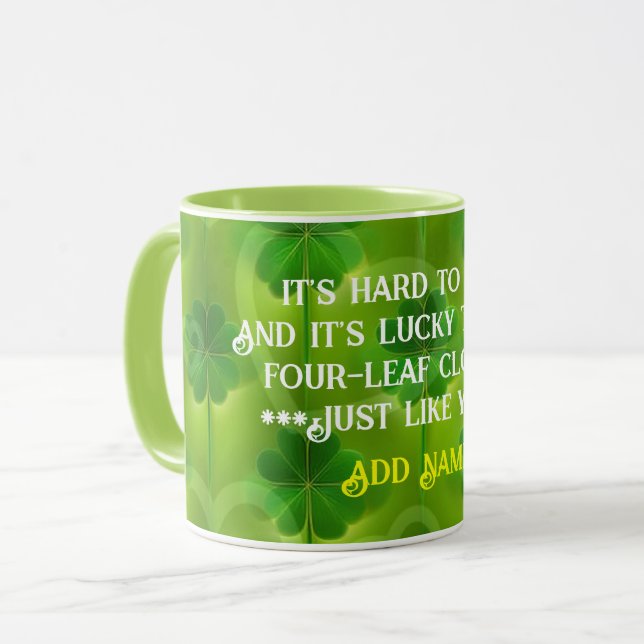 Modern Green Clover 4 Lists Collection Mug (Front Left)