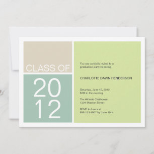Modern green colour block class graduation invite