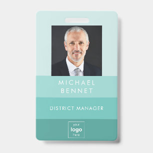 Modern Green Company Photo ID  Badge