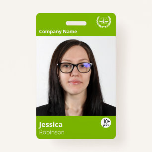 Modern Green Computer Tech Custom Print Employee ID Badge