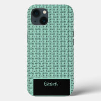 Modern Green Custom Name Silhouette Coconut Trees