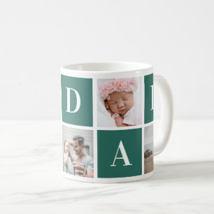 Modern Green Custom Photo I Love Dad Mug
