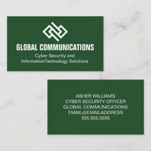 Modern Green Cyber Security Technology Company Business Card