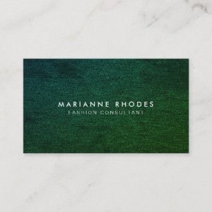 Modern Green Denim Minimalistic Business Card